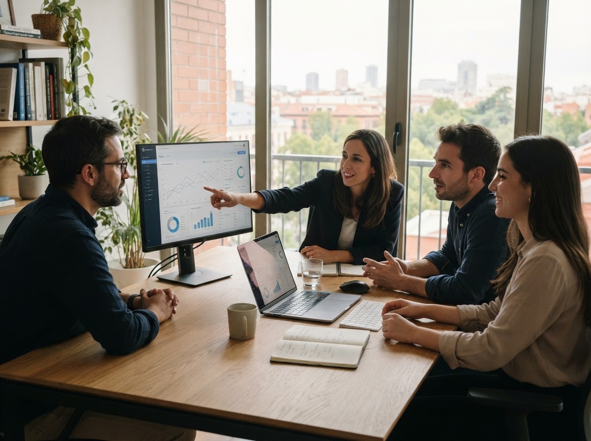 Nalviros equipo de análisis cuantitativo revisando modelos de riesgo